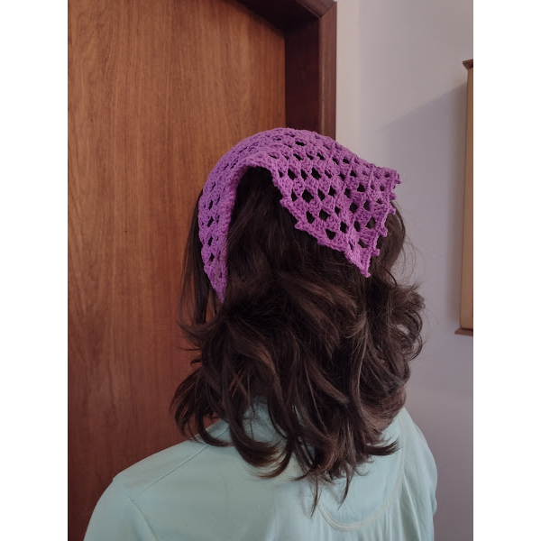 Bandana Lenço de crochê aesthetics y2k cottagecore