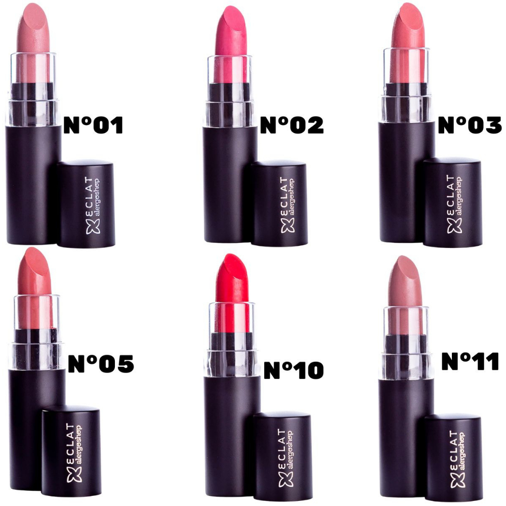 Batom Cremoso Hipoalergênico Eclat Alergoshop - Escolha Sua Cor