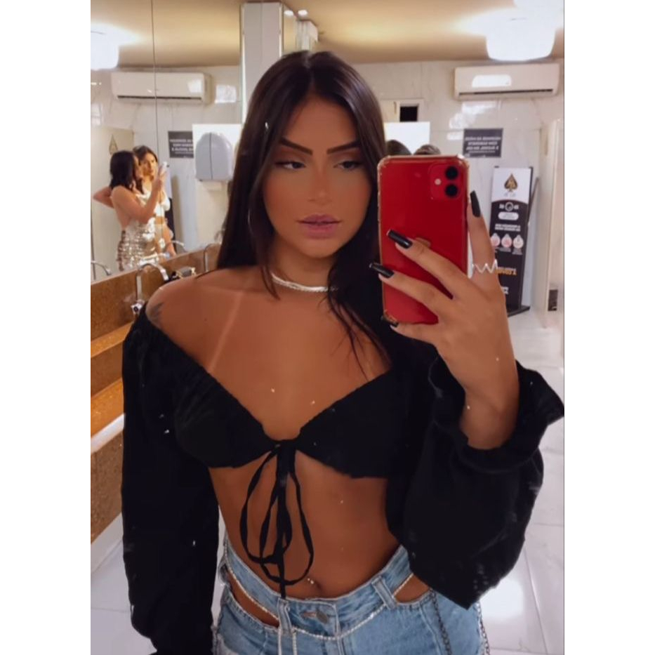 Cropped manga longa em Oferta na Shopee