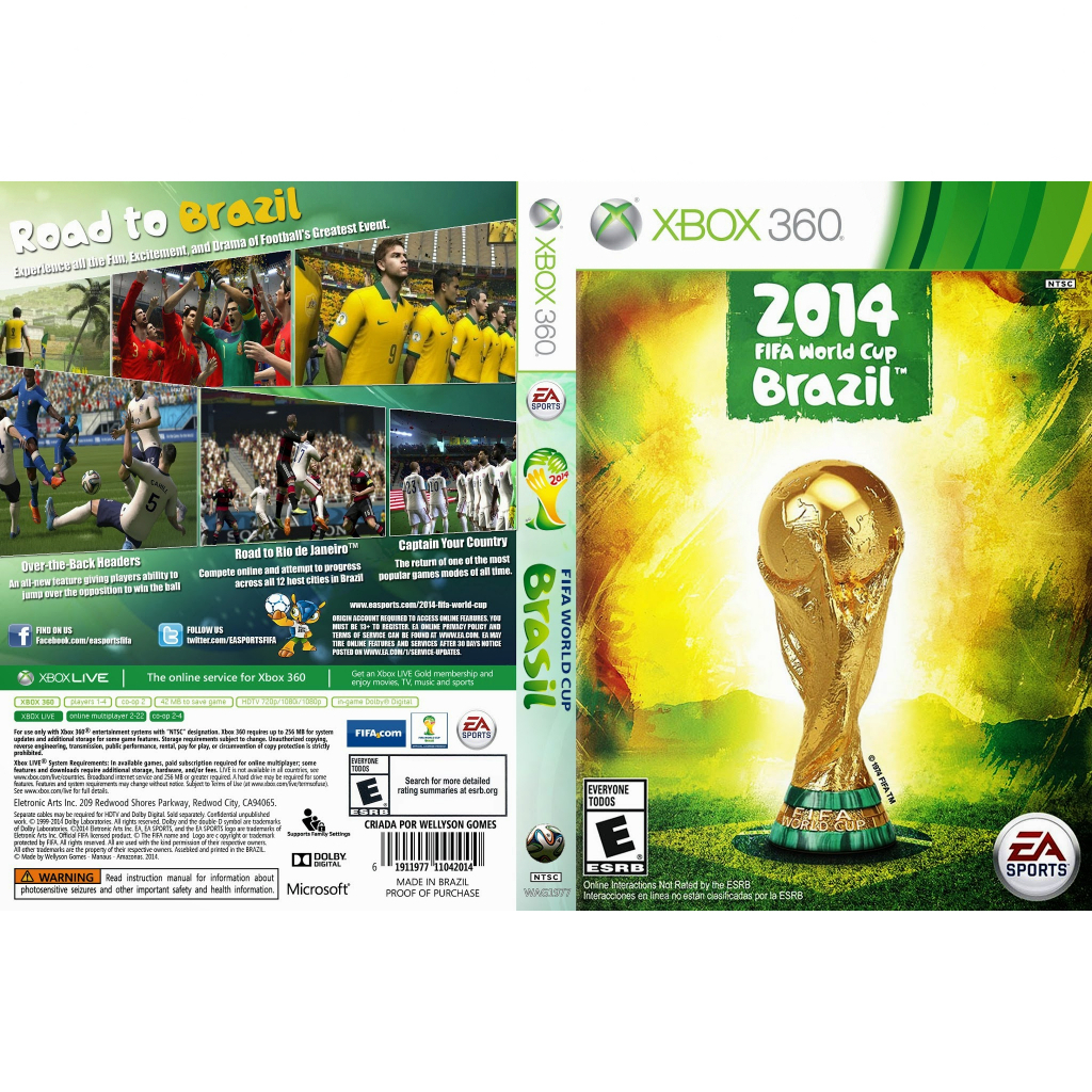FIFA 2014 World Cup Brazil para Xbox 360 Lt com capa