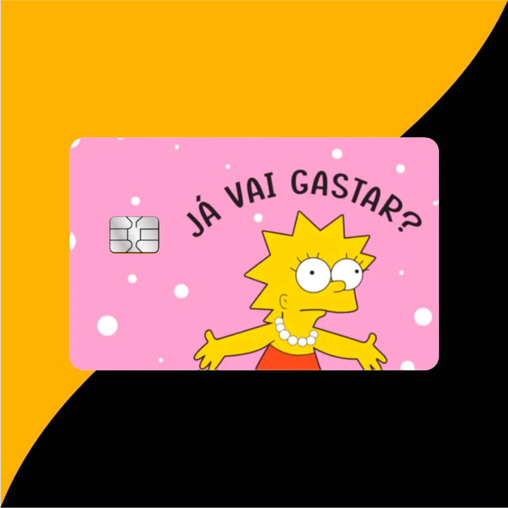 Adesivo para Cartão de Credito Lisa Simpson - Já vai Gastar?  Película para cartão Skin Card a Prova d'água em Oferta na Shopee