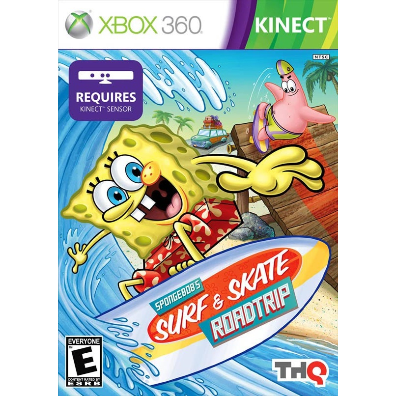 spongebob's surf & skate roadtrip kinect xbox 360 - midia física