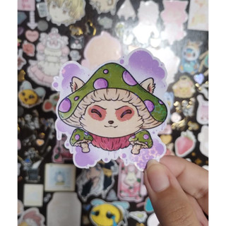 Adesivo League of Legends Teemo chapéu de cogumelo aesthetic cottage core lol yordle fofo chibi