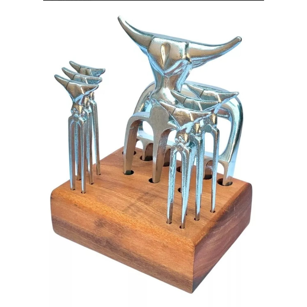 Garra De Urso P/ Churrasco, Tridente, Garfinho, Suporte Churrasco Kit Completo