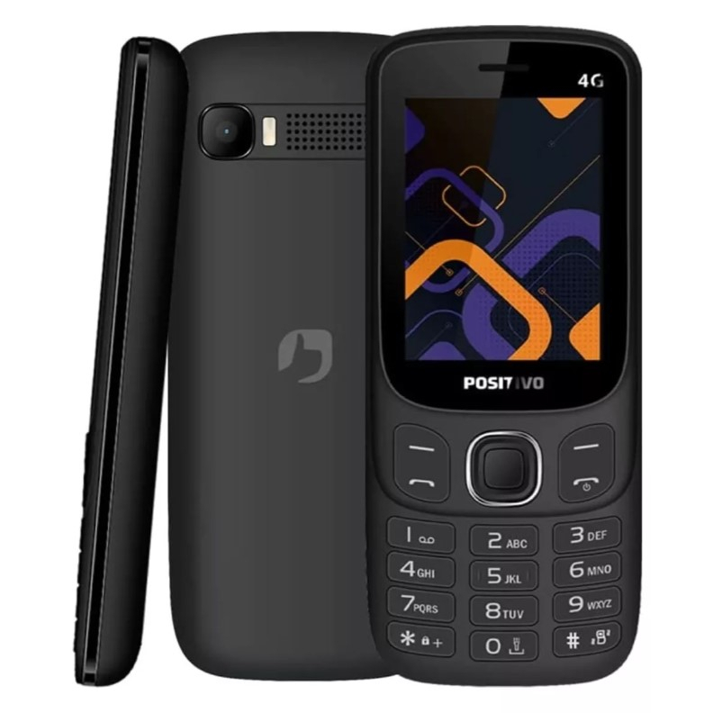 Celular Positivo P41 4G 2.4 Dual Sim Para Idoso Rádio Fm - Preto