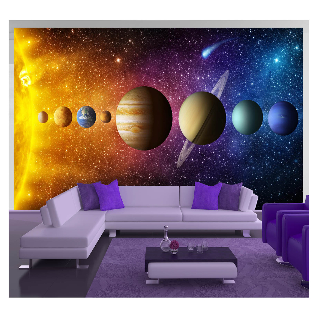 Papel de Parede de Teto - Adesivo Decorativo Para Teto - Painel Fotográfico Espaço Universo Paisagem Céu Galaxia  NSP