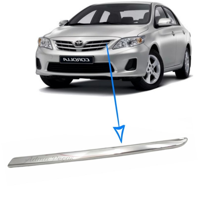 Friso Cromado Superior Grade Corolla Altis 2012 2013 2014 Lado Esquerdo Original