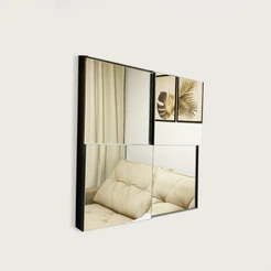 Espelho Decorativo 3d Painel Placa Vidro Liverpool 4 Peças