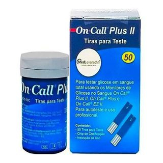 50 Tiras Para Medir Glicose ( 1 tubete ) On Call Plus II Glicemia
