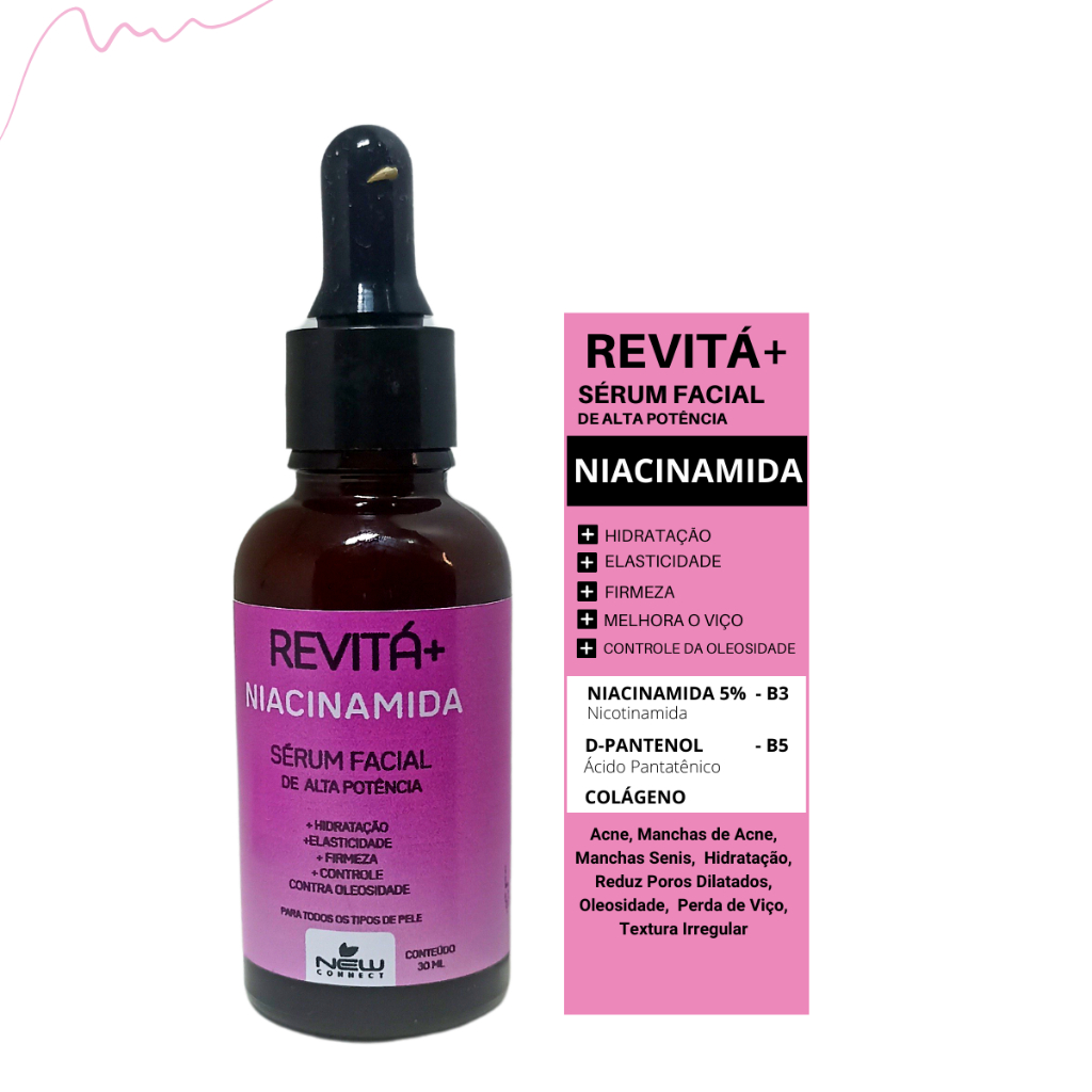 Sérum Facial Niacinamida B3 + Dpantenol B5 Anti Acne Manchas Melasma Clareador