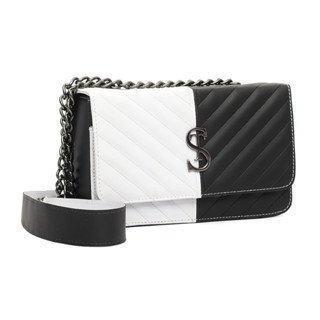 Bolsa Clutch Bicolor Pequena Com Alça de Corrente Estilo Matelasse Novidade Moda Verão Mulher Elegante