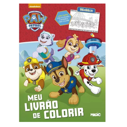 Livro Infantil Colorir Patrulha Canina Livro Tapete