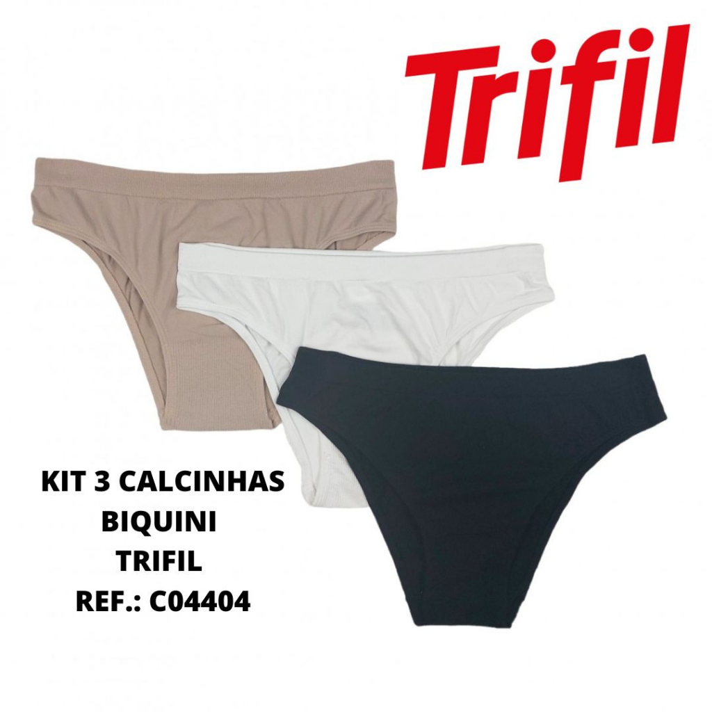 Kit c/ 3 calcinhas biquini Trifil microfibra Ref. C04404