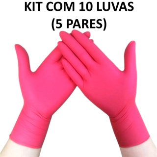 UNIGLOVES - KIT Com 10 (5 Pares) - Luvas Procedimento Látex Red Cereja - Baixo Teor de Pó - Anvisa em Oferta na Shopee
