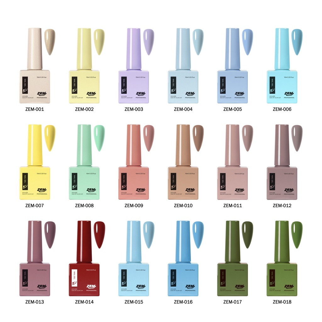 Esmalte De Zem Nail Gel Soak Off Color Coat 10ml Uv/Led Nova Cores em Oferta na Shopee