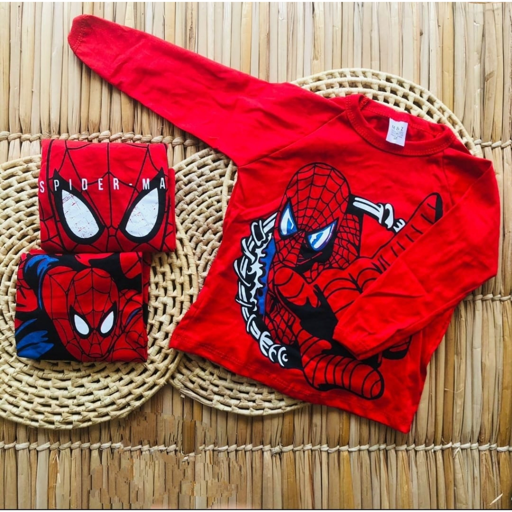 Camiseta Manga Longa Homem Aranha Menino em Oferta na Shopee