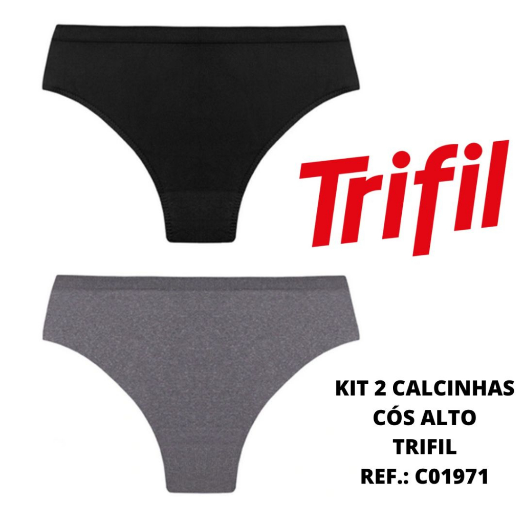 Kit 2 calcinhas cós alto Trifil cintura alta Ref.: 1971 em Oferta na Shopee