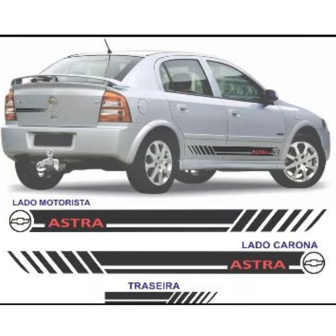 Ki Faixa Astra Adesivo Faixas Laterais e Traseira Astra Chevrolet