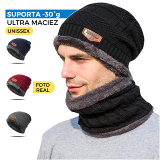 Gorro Touca Inverno Lã Masculino Estilosa Forrada Pelinho