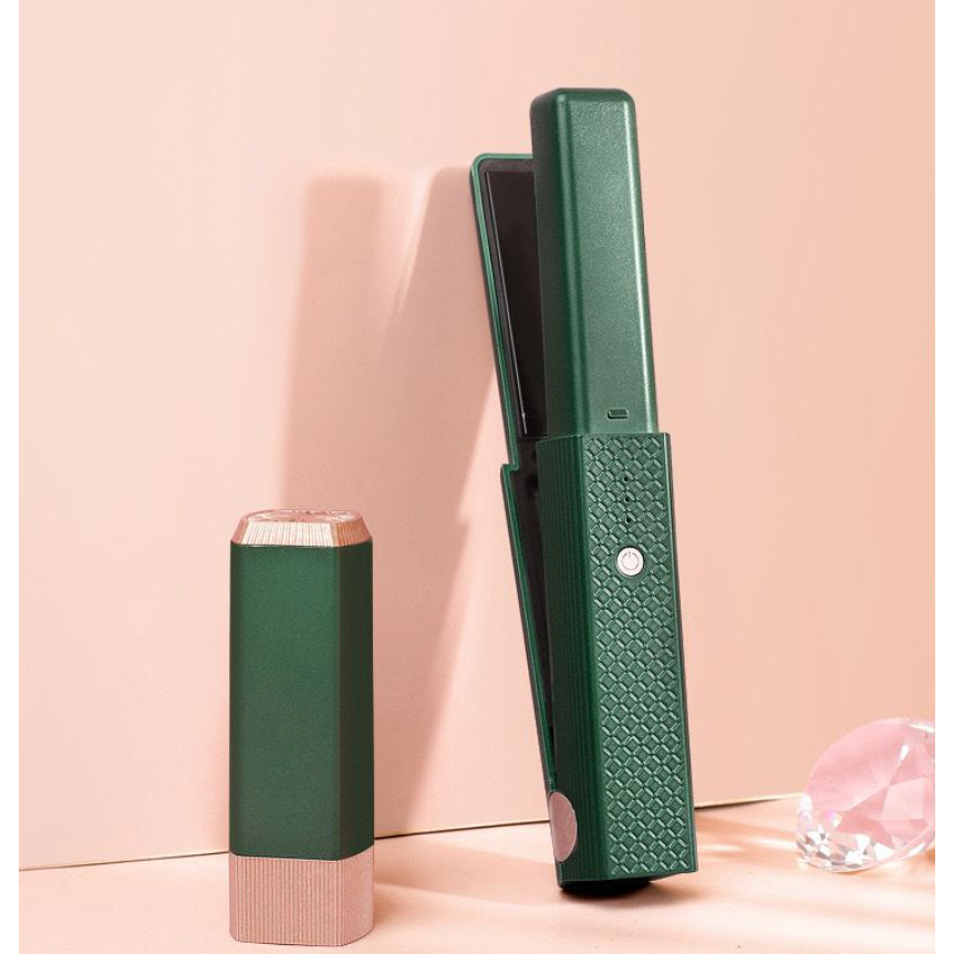 Chapinha Eletrônico Portátil Com Protetor Rosa Verde Mini Alisadora Modelador Recarregavel Sem Fio