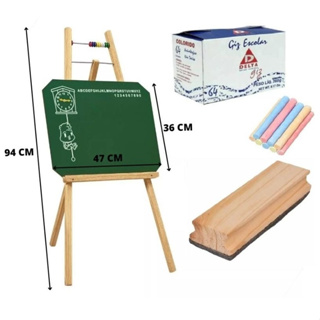 Lousa Quadro Verde Infantil C/ Cavalete + Giz E Apagador em Oferta na Shopee