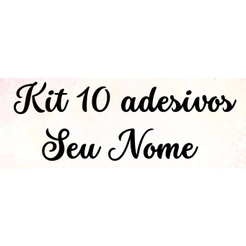 Kit com 10 Adesivos com Nome personalizada com 4 cm de altura x 13 cm de comprimento! Fonte única..