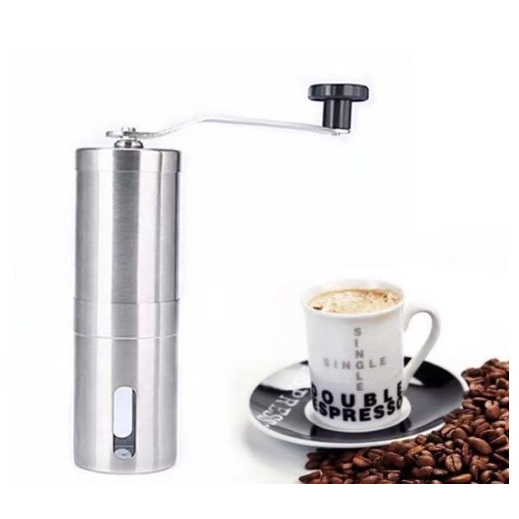 Moedor De Café com viseira e Ajuste De Granulometria Manual Gourmet Profissional Em Aço Inox Com Manivela em Oferta na Shopee