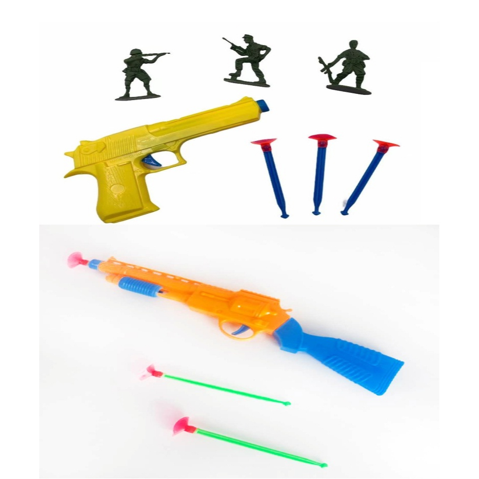 Arminhas plastica Lança projéteis Brinquedo Pistola Espingarda Lança Dardos e soldadinhos boneco militar