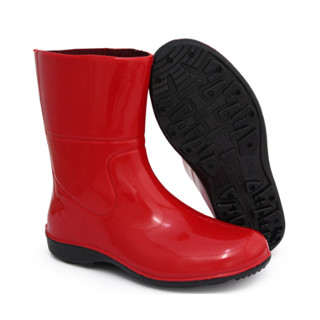 Bota Borracha Galocha Cano Médio Impermeável Com Forro Chuva Limpeza Agrícola Moto