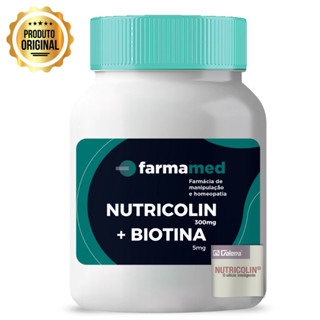 Nutricolin 300mg + Biotina 5mg Silício Orgânico, com selo de autenticidade - ( Vitamina para Crescer Cabelo, Pele, Unha)
