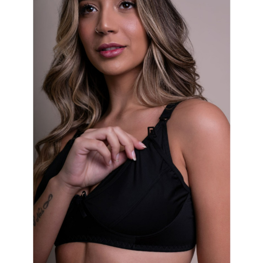 Kit com 3 lingerie para amamentação para maternidade cores variadas em Oferta na Shopee