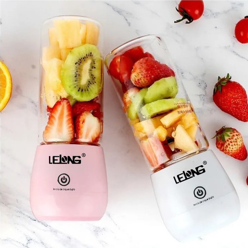 Liquidificador portátil Lelong LE-782 450 mL COM USB e jarra de vidro em Oferta na Shopee