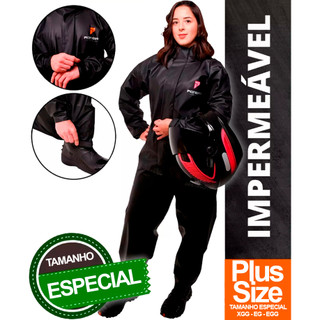 Capa Chuva Grande Motoqueira Feminina Pvc Tamanho Especial Extra Exg 4g 5g 6g em Oferta na Shopee