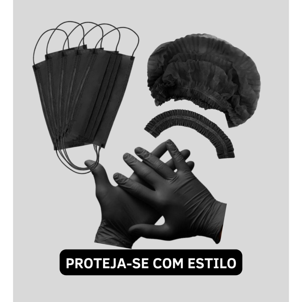 Kit luvas, mascaras e toucas não estéril em Oferta na Shopee