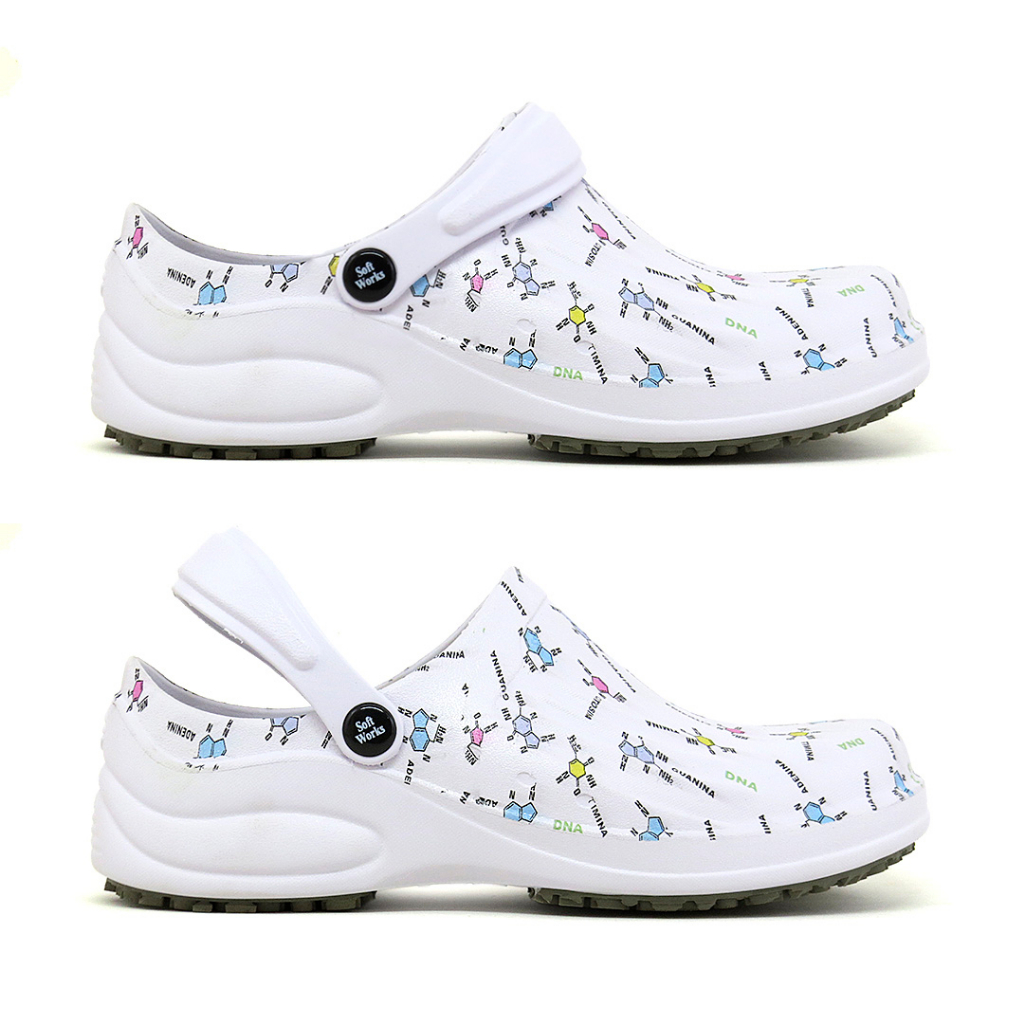 Sapato Soft Works Estampado Enfermagem Profissional Palmilha Gel Confort BB61 em Oferta na Shopee