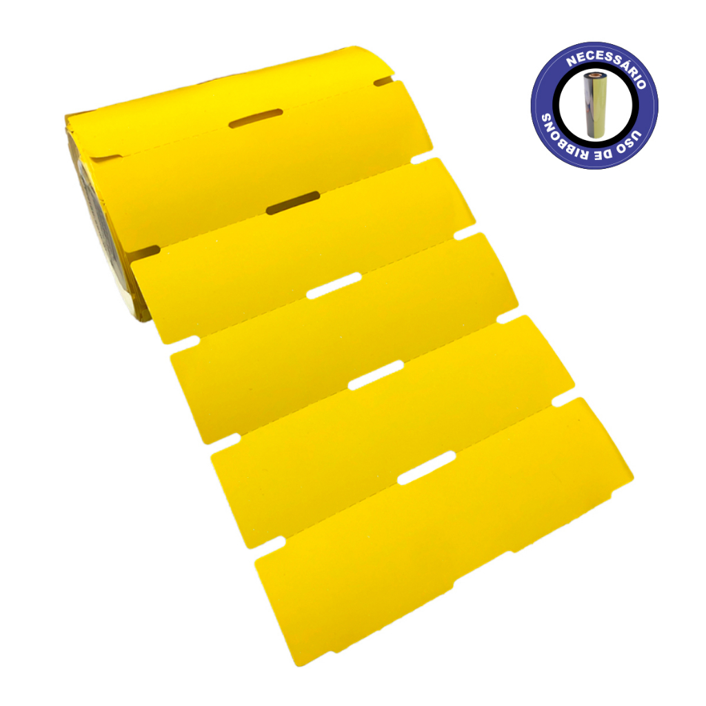 1 Rolo Etiqueta Gondola Amarela 1000 etiquetas serrilhada em Oferta na Shopee