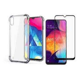 Kit 2X1 Samsung Galaxy A10 - Pelicula Frontal Ceramica 3D + Capa Transparente Silicone TPU