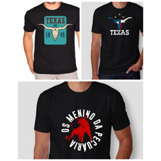 Kit 3 Camiseta Masculina Camisa Texas Country 100% Algodão