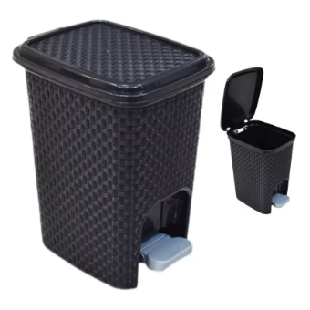 Lixeira Banheiro Pedal 7 Litros Plástico Cesto Escritório Clink Rattan
