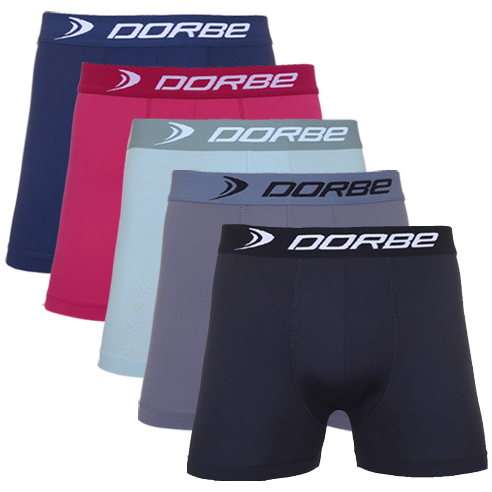 Kit 5 Cuecas Boxer Microfibra Dorbe Não Enrola Original Masculina Cueca Box Masculino Adulto Sortido em Oferta na Shopee