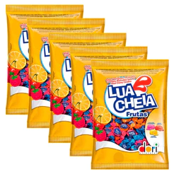 Kit 5 Balas Recheadas Lua Cheia Frutas 400g - Dori
