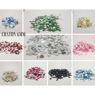 Chaton Acrílico 6mm Base Reta, Pacote Com 400 Unidades