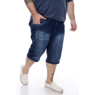Bermuda Jeans Masculina Plus Size Lançamento com Lycra Slim