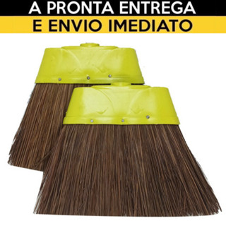 Vassoura de Piaçava Natural Limpeza Pesada Sem Cabo