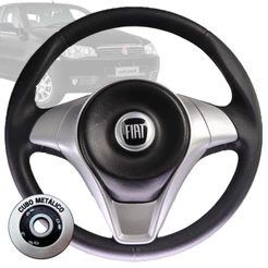 Volante Palio Sport Prata Emblema Logo Preto Uno Mile Fire Doblô Ducato Siena Strada Punto Palio