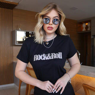 Blusa T-shirt de Luxo Algodão - Rock & Roll