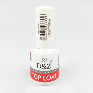 TOP COAT D&Z 15ML NO-CLEANSE Selante D&Z Brilho Unhas Gel
