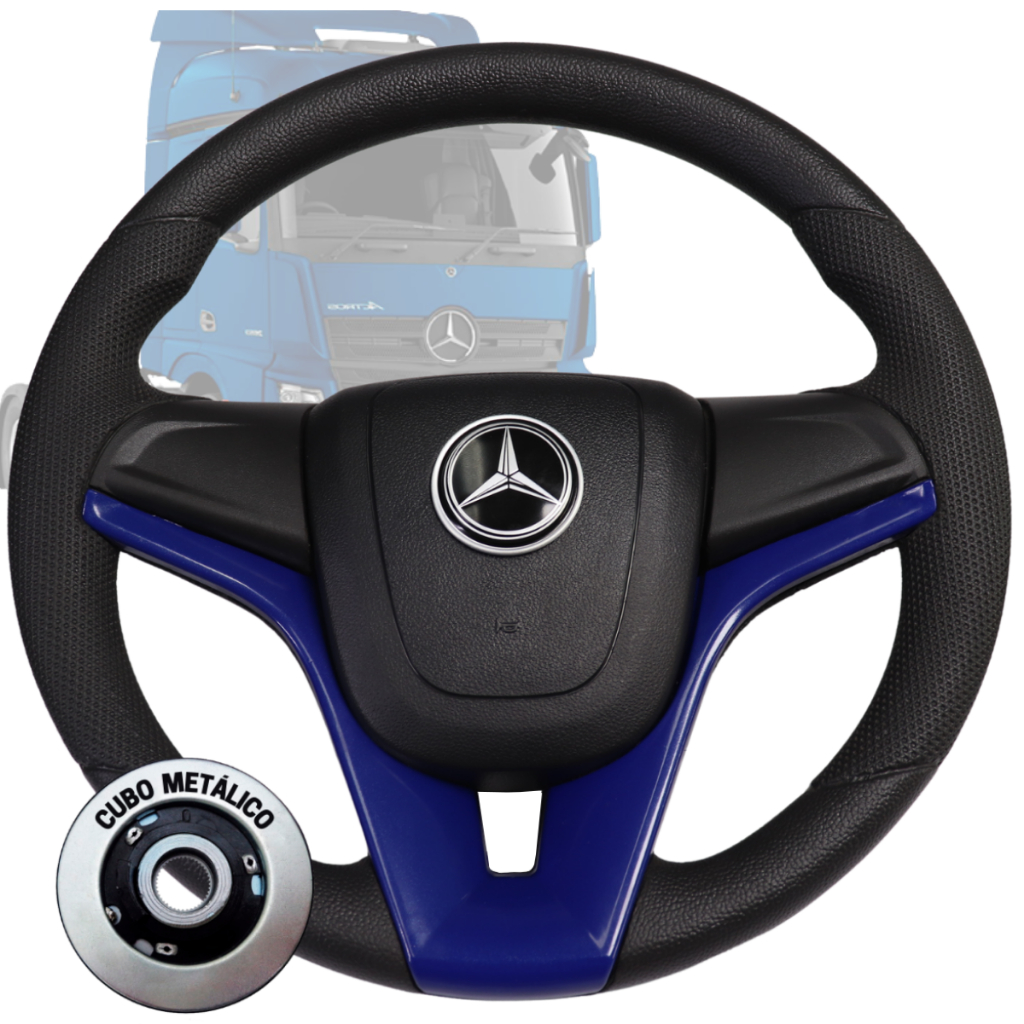 Volante Azul Esportivo Mercedes Benz Mb Para 608 1620 1111 1113 em Oferta na Shopee