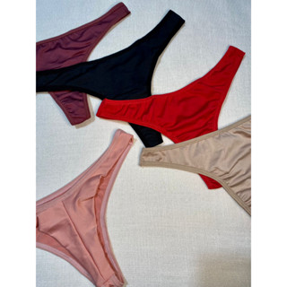 Kit 5 Tanga De Microfibra Básica Fio Duplo Confort De Microfibra Lingerie