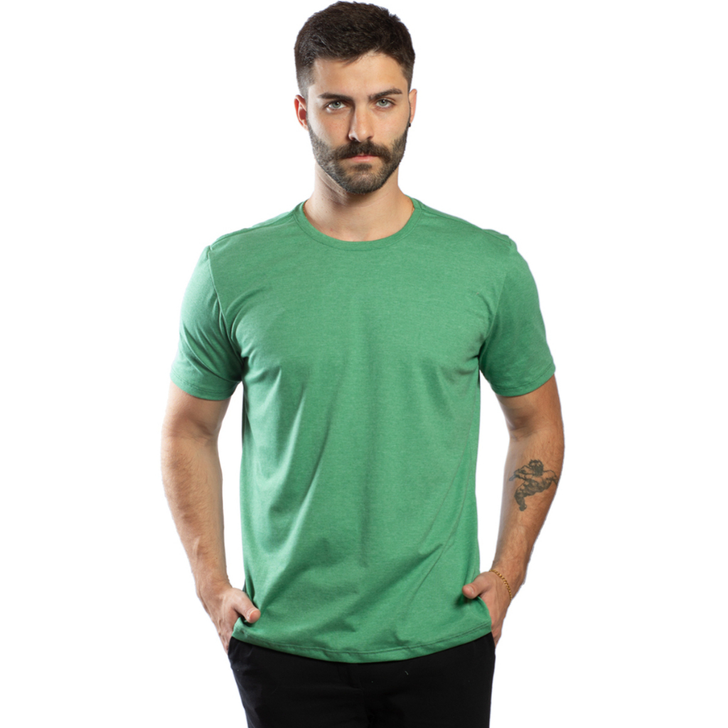 CAMISETA SLIM MASCULINA MANGA CURTA ESTONADA MALHA SUSTENTAVEL